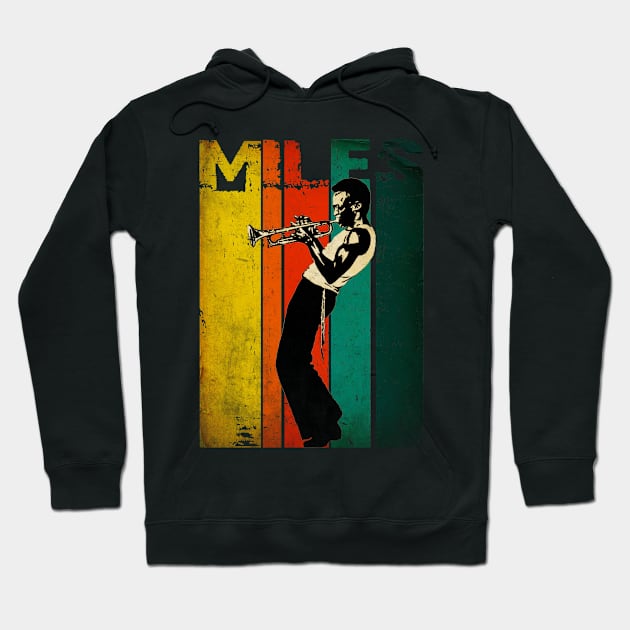 miles david retro vintage distressed Hoodie by man & moon13